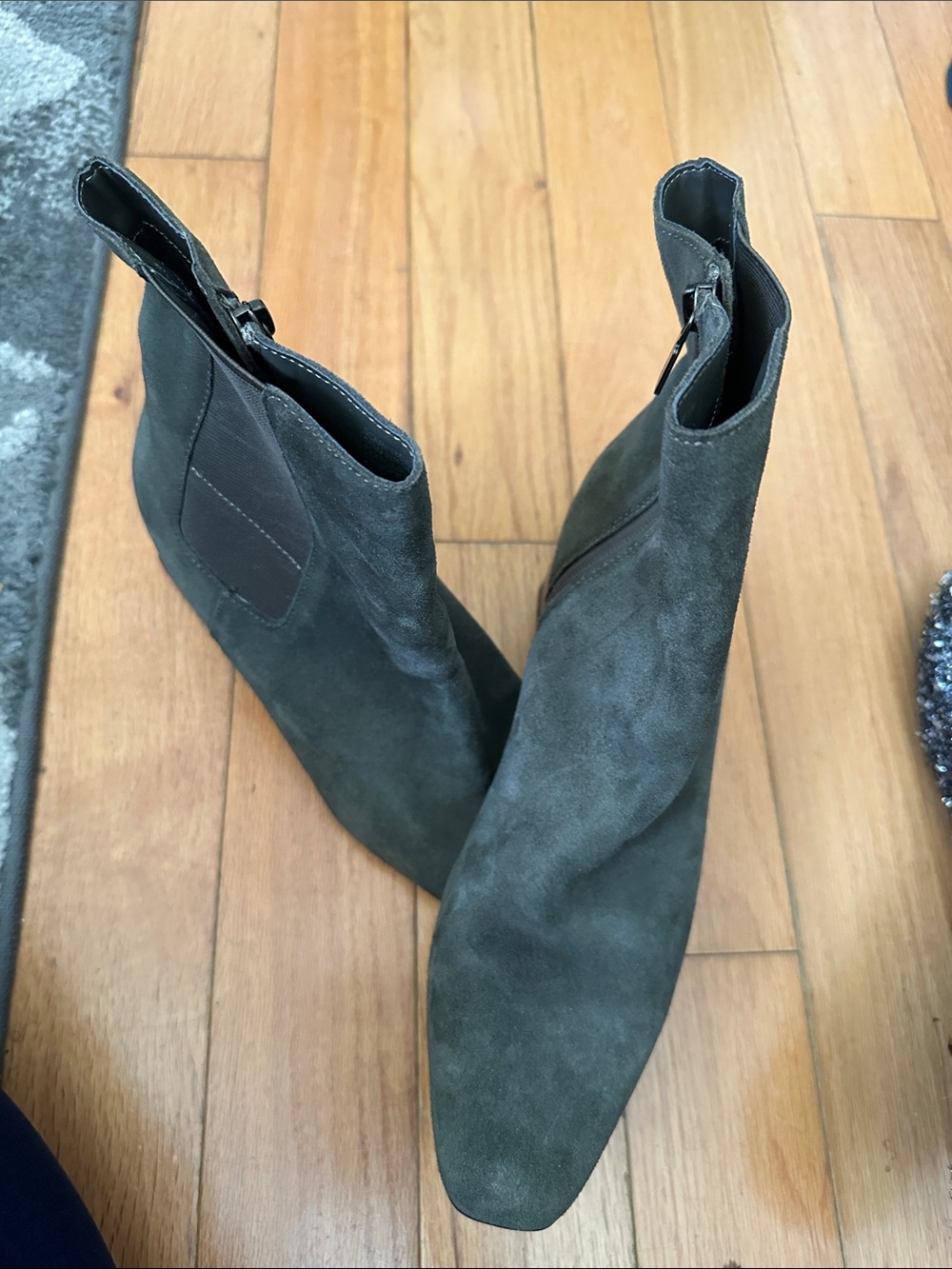 Blondo Olive Suede Ankle Booties